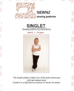 Sew Nz Patterns: Singlet : 1-10 years