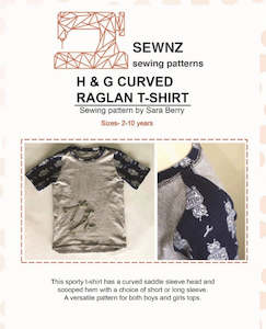 Sew Nz Patterns: Curved Raglyn T-shirt : 2-10 years