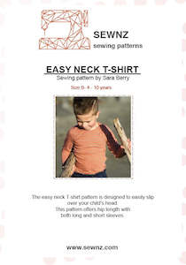 Sew Nz Patterns: Easy Neck T-shirt  : 4-10 years