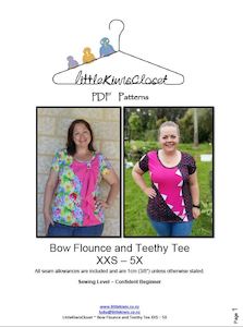 Little Kiwis Closet: Women's Bow Flounce & Teethy Tee-XXS - 5X - Little Kiwis Closet