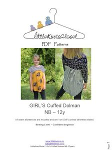 Girl's Cuffed Dolman-NB -12Yrs - Little Kiwis Closet