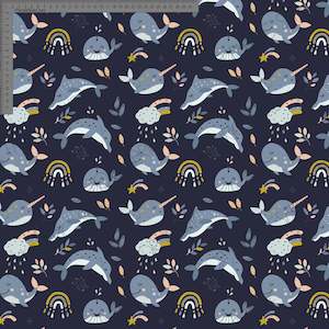 Narwhals on Navy- Custom Pre-order