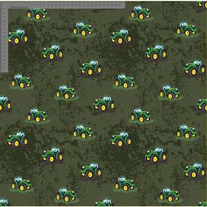 Little Tractors on Green- Custom Pre-order