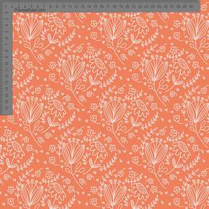 Floral Line Art Orange - Sarah McAlpine Art- Custom Pre Order