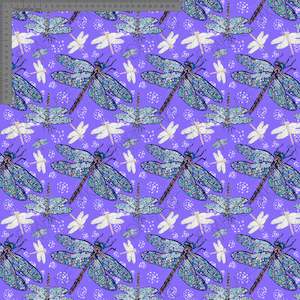 Dragonflies on purple - Sarah McAlpine Art- Custom Pre Order