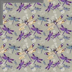 Sarah Mcalpine Art: Dragonflies with swirls on green-grey - Sarah McAlpine Art- Custom Pre Order