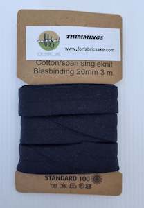 Knit Bias Binding- 20mm - Navy