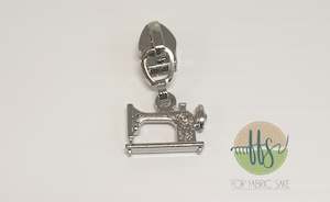 Zips: Sewing machine pull - silver