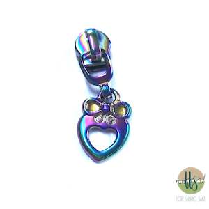 Heart & Ribbon Rainbow Zipper pull