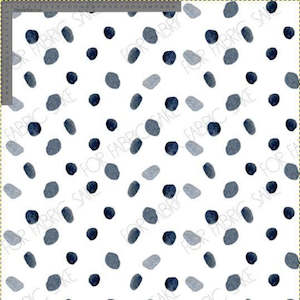 Indigo Flow 1: Indigo Dots White- Indigo Flow Collection - Custom Pre Order