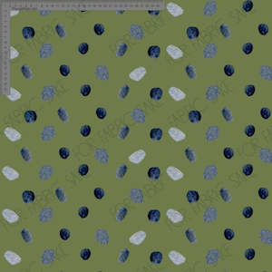 Indigo Dots Moss- Indigo Flow Collection - Custom Pre Order