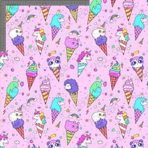 Ice Cream Unicorns on Pink -Custom Pre-order