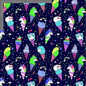 Ice Cream Unicorns on Indigo -Custom Pre-order