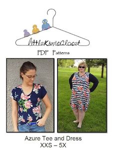 Women's Azure Tee and Dress- XXS - 5X - Little Kiwis Closet