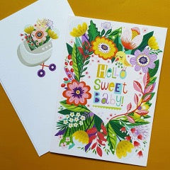 Flower: Beautiful New Baby Greeting Card