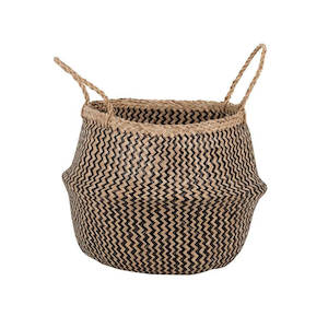 Storage & Organization: Storage Belly Basket Zig Zag Seagrass