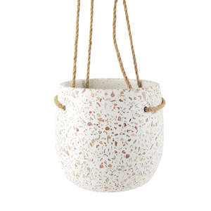 Hanging Planter Terrazzo Orange & Pink