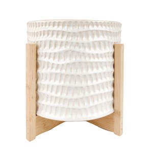 Planter On Legs Everly White & Natural Large