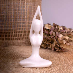 Ceramic Ornament Yoga Pose Sukhasana Namaste Hands