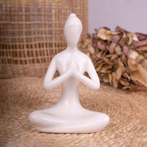 Miscellaneous: Ceramic Ornament Yoga Pose Prayer Hands