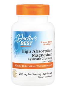 Personal health and fitness trainer: Doctor's Best Magnesium Lysinate Glycinate (120 Tablets)