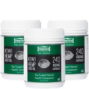 Hemp Farm Kiwi Hemp Seed Oil Capsules (3-Pack)