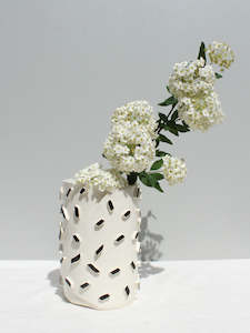 Ceramics: One of a Kind - Dash Vessel in Black and White