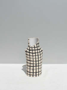 One of a Kind - Black and white Grid Vessel