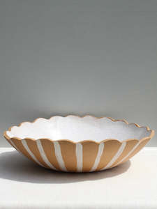 Original And Limited Edition Ceramics: Speckled Buff Bowl with Scalloped Edge