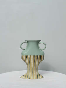 Little Moment - Green Vessel With Stripes