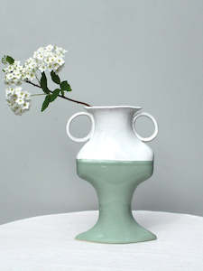 Little Moment Green And White Vessel