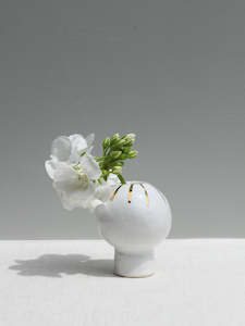 Gift Edit Under 100: Small White Vase with Gold Detailing