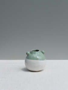 Dot Pot in Sage and White