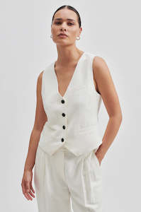 Second Female Lino Waistcoat - Antique White