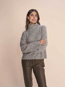 Mos Mosh Aidy Thora Rollneck Knit Grey Melange