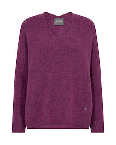 Mos Mosh Thora V Neck Knit Vivid Viola