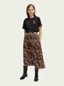 Scotch & Soda Printed Midi-Length Skirt