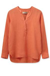 Mos Mosh Danna Linen Blouse - Fire Cracker