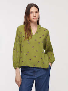 Nice Things Paloma Mesh Knit Blouse Light Green