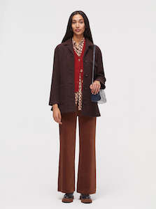 Nice Things Paloma Notch Lapel Wool Jacket Shiny Brown