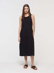 Nice Things Textured Flounce Dress - Black