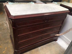 Marble Top Italian Mahogany Writing Desk