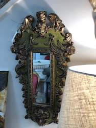 Mirrors: Mirror green /gold cherub 'Spechio Angelic'