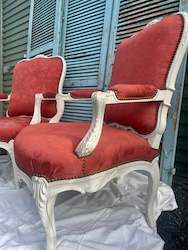 Bedroom Furniture: French Brocade Louis XV Armchair