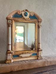 Mirrors: Italian Blue & Gold Leaf Wall Mirror