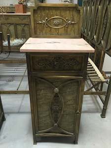 Italian Bedside Table/cabinet with Pink Marble top