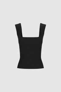 Dominique Healy - Naia Tank - Black Rib