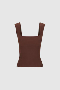 Top: Dominique Healy - Naia Tank - Chocolate Rib