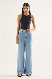 Outland Denim - Ellie High Wide Leg Jean - Ezra Blue