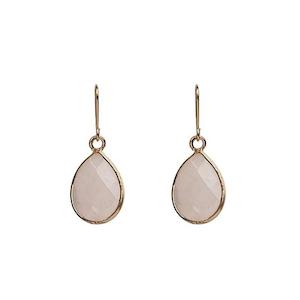 Gold Rimmed Tear Drop Earrings